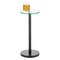 mDesign Metal/Glass Top Round Accent Side/End Drink Table Furniture